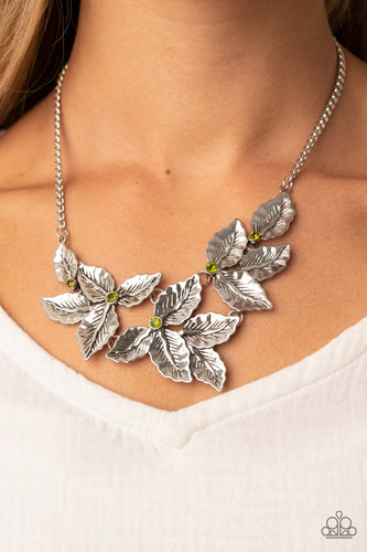 Holly Heiress - Green Leaf Necklace - Sabrina's Bling Collection