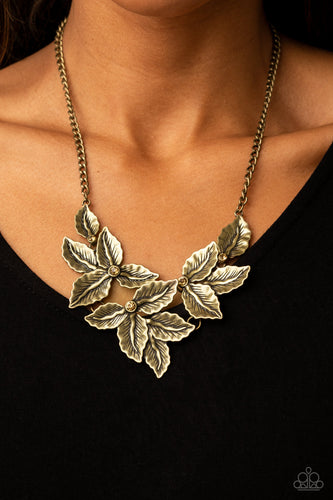Holly Heiress - Brass Leaf Necklace - Sabrina's Bling Collection