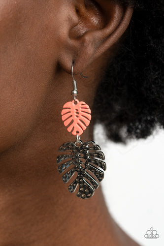 Palm Tree Cabana - Orange Earrings - Sabrina's Bling Collection