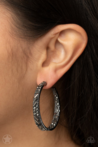 GLITZY By Association - Black Blockbuster Earrings - Sabrina's Bling Collection