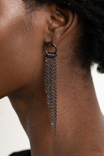 Divinely Dipping - Black Earrings - Sabrina's Bling Collection