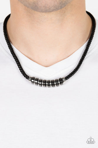 Primitive Prize - Black Braid Cord Necklace - Sabrina's Bling Collection