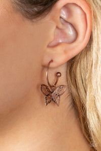Butterfly Freestyle - Copper Charm Earrings - Sabrina's Bling Collection