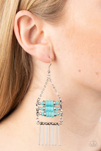 Tribal Tapestry - Blue Turquoise Earrings - Sabrinas Bling Collection