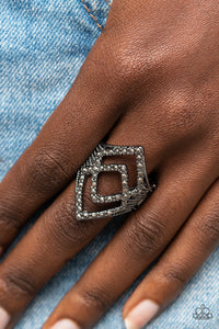 Diamond Duet - Black Hematite Ring - Sabrina's Bling Collection