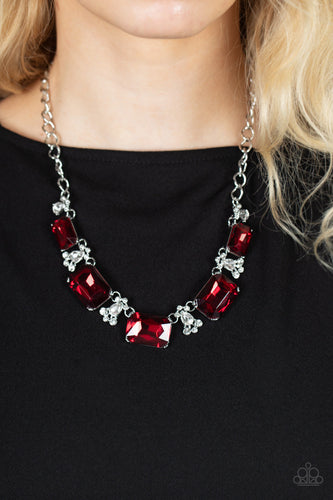 Flawlessly Famous - Red Rhinestone Necklace - Sabrina's Bling Collection