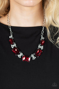 Flawlessly Famous - Red Rhinestone Necklace - Sabrina's Bling Collection