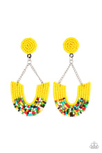 Load image into Gallery viewer, Make it RAINBOW - Yellow & Multi Seed Bead Earrings - Sabrina's Bling Collection