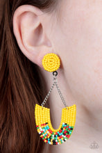 Load image into Gallery viewer, Make it RAINBOW - Yellow & Multi Seed Bead Earrings - Sabrina's Bling Collection