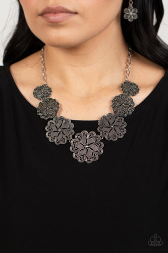 Basketful of Blossoms - Silver Filigree Flower Necklace - Sabrina's Bling Collection