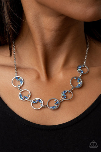 Blissfully Bubbly - Blue Rhinestone Necklace - Sabrina's Bling Collection