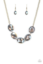 Load image into Gallery viewer, Cosmic Closeup - Brass & Oil Spill Necklace - Sabrina's Bling Collection