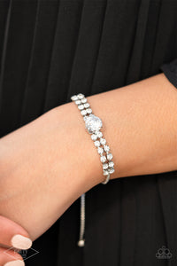 Gorgeously Glitzy - White Rhinestone Bracelet - Sabrina's Bling Collection