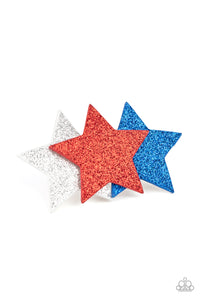 Happy Birthday, America - Multi Leather Hair Clip - Sabrina's Bling Collection