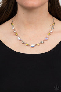 Irresistible HEIR-idescence - Yellow Iridescent Necklace - Paparazzi Accessories