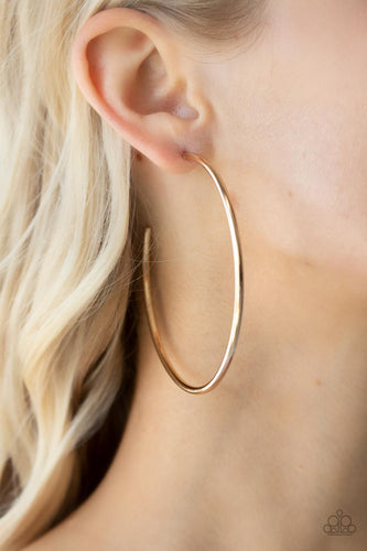 Mega Metro - Gold Hoop Earrings - Sabrina's Bling Collection
