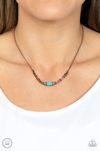 Retro Rejuvenation - Copper & Turquoise Choker Necklace - Sabrina's Bling Collection
