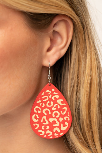 Suburban Jungle - Red Wood Earrings - Sabrina's Bling Collection Info Draft Submit Title
