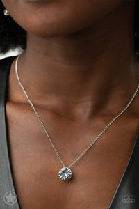 What A Gem - White Rhinestone Blockbuster Necklace - Sabrina's Bling Collection