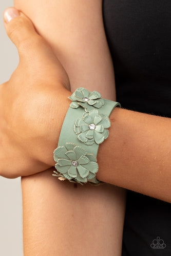 What Do You Pro-POSIES - Green Flower Bracelets - Sabrina's Bling Collection