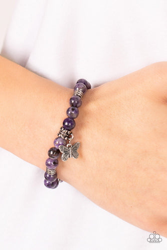 Butterfly Nirvana - Purple Stone Butterfly Bracelet - Sabrina's Bling Collection