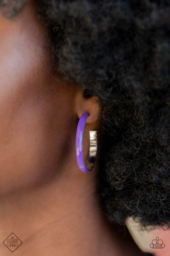 Groovy Glissando - Purple Hoop Earrings - December 2022 Fashion Fix - Sabrina's Bling Collection