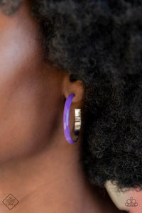 Groovy Glissando - Purple Hoop Earrings - December 2022 Fashion Fix - Sabrina's Bling Collection