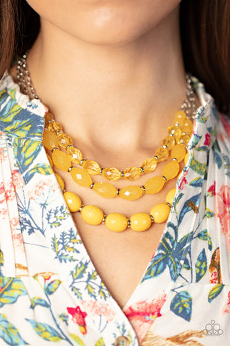 Tropical Hideaway - Yellow Necklace - Sabrina's Bling Collection