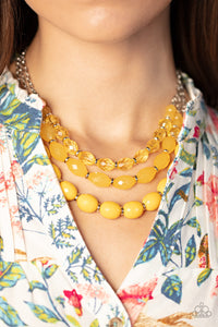 Tropical Hideaway - Yellow Necklace - Sabrina's Bling Collection
