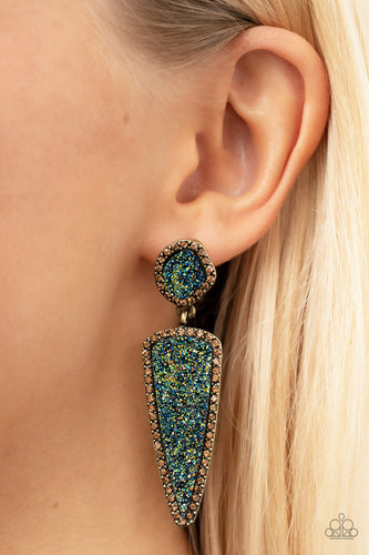 Druzy Desire - Brass & Topaz Earrings - Sabrinas Bling Collection