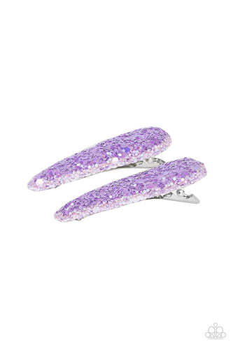 Sugar Plum Sparkle - Purple Hair Clips - Sabrina's Bling Collection