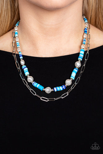 Tidal Trendsetter - Blue, Turquoise & Navy Necklace - Sabrina's Bling Collection