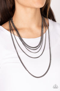 Top of the Food Chain - Black Layered Necklace - Sabrina's Bling Collection
