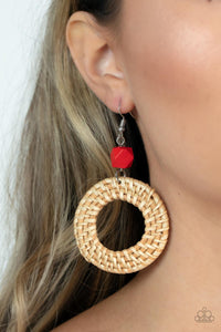 Wildly Wicker - Red Earrings - Sabrinas Bling Collection