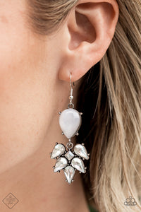 Ethereal Effervescence - White & Iridescent Earrings - June 2022 Fashion Fix - Sabrina's Bling Collection
