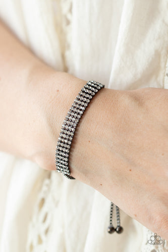 A DIAMOND a Dozen - Black & Rhinestone Bracelet - Sabrina's Bling Collection