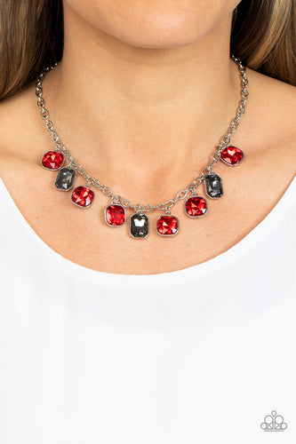 Best Decision Ever - Red & Smoky Rhinestone Necklace - Sabrinas Bling Collection