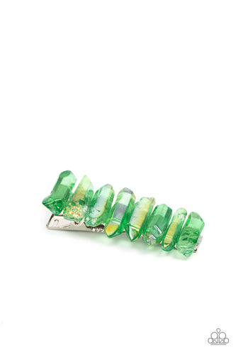 Crystal Caves - Green Iridescent Hair Clip - Sabrina's Bling Collection