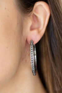Richly Royal - Pink Rhinestone Hoop Earrings - Sabrina's Bling Collection