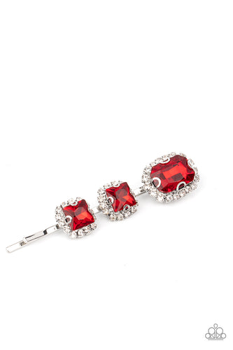 Teasable Twinkle - Red Rhinestone Hair Pin - Sabrina's Bling Collection