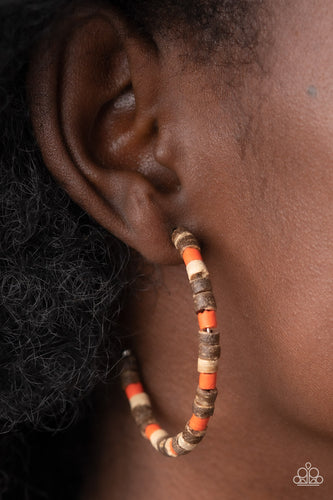 Effortlessly Earthy - Orange Hoop Earrings - Sabrina's Bling Collection