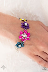 Flower Patch Fantasy - Multi Flower Bracelet - Fashion Fix September 2022 - Sabrina's Bling Collection