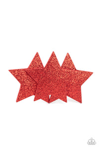 Happy Birthday, America - Red Leather Star Hair Clip - Sabrina's Bling Collection