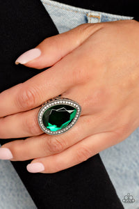 Illuminated Icon - Green Teardrop Ring- Sabrinas Bling Collection