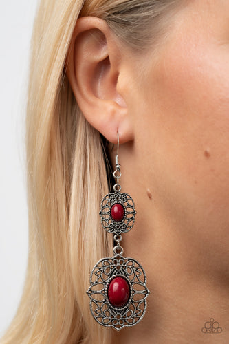Products Victorian Villa - Red Filigree Earrings - Sabrina's Bling Collection