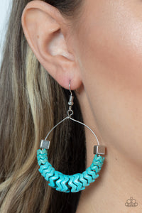 Capriciously Crimped - Blue Turquoise Earrings - Sabrinas Bling Collection