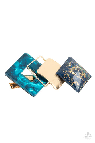 Geometrically Gatsby - Blue Hair Clip - Sabrina's Bling Collection