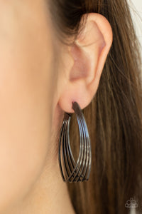 Industrial Illusion - Black Hoop Earrings - Sabrina's Bling Collection