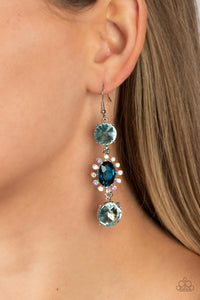 Magical Melodrama - Blue Iridescent Rhinestone Earrings - Sabrina's Bling Collection