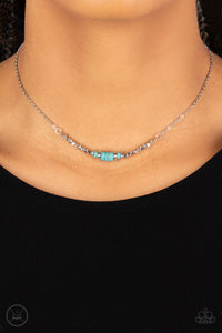 Retro Rejuvenation - Blue Turquoise Choker Necklace - Sabrina's Bling Collection